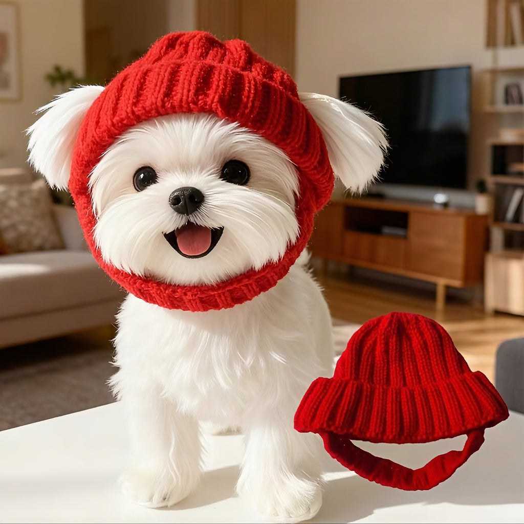 Knitted Pet Winter Hat & Scarf Set