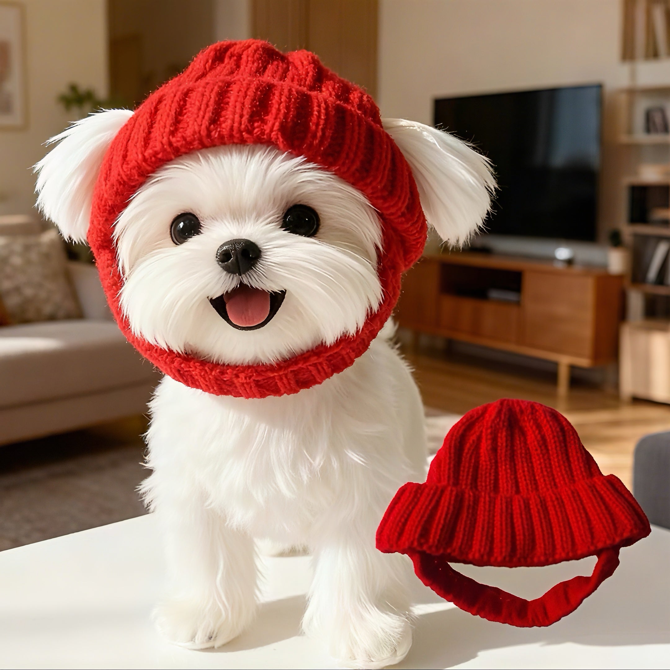 Knitted Pet Winter Hat & Scarf Set