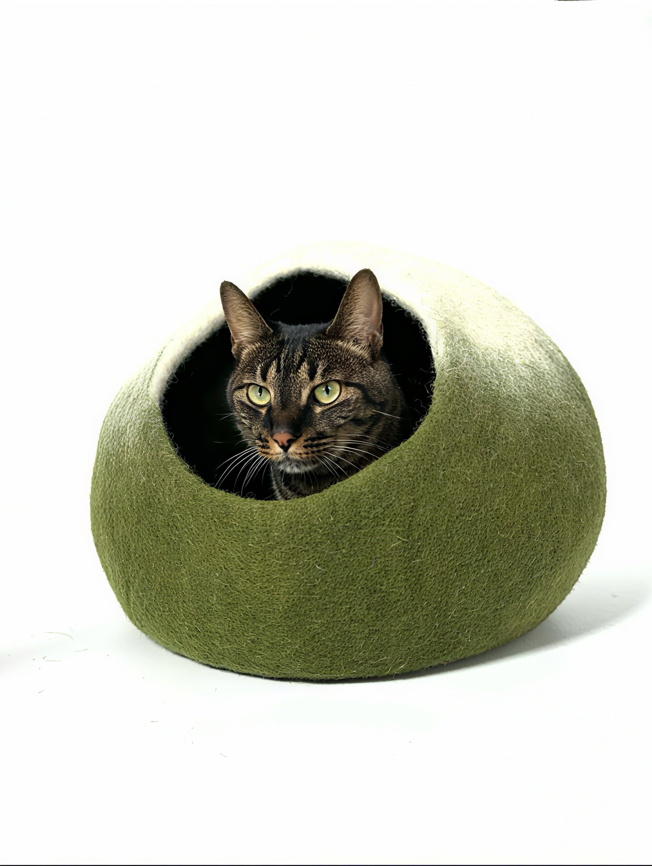 Handmade Felted Wool Cat Cave Bed