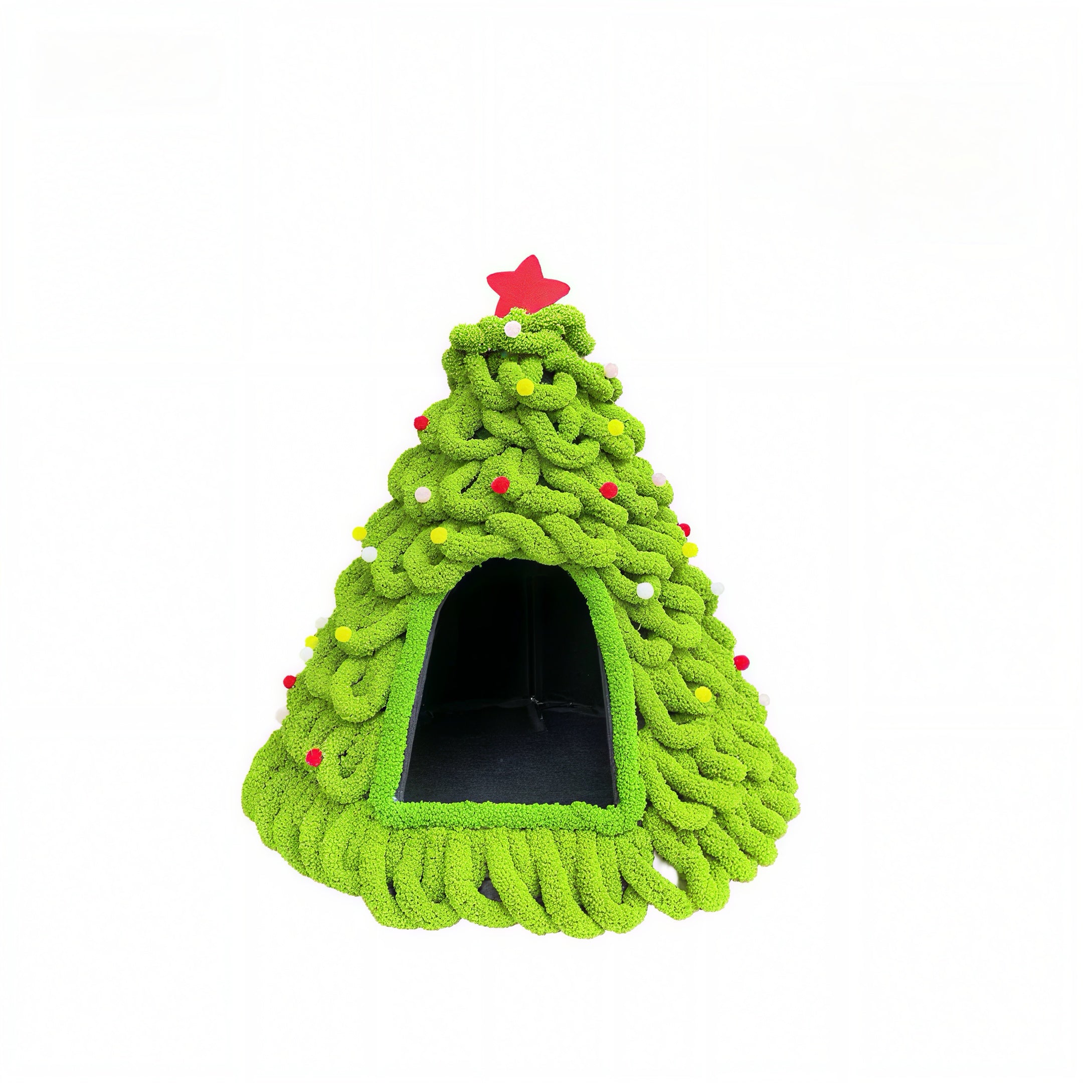 Christmas Tree Felt Cat Cave