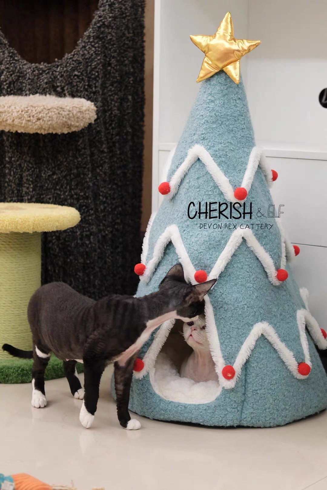 Christmas Tree Cat House