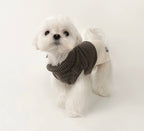 Kyawkyaw Brown & Cream Colorblock Knit Dog Sweater