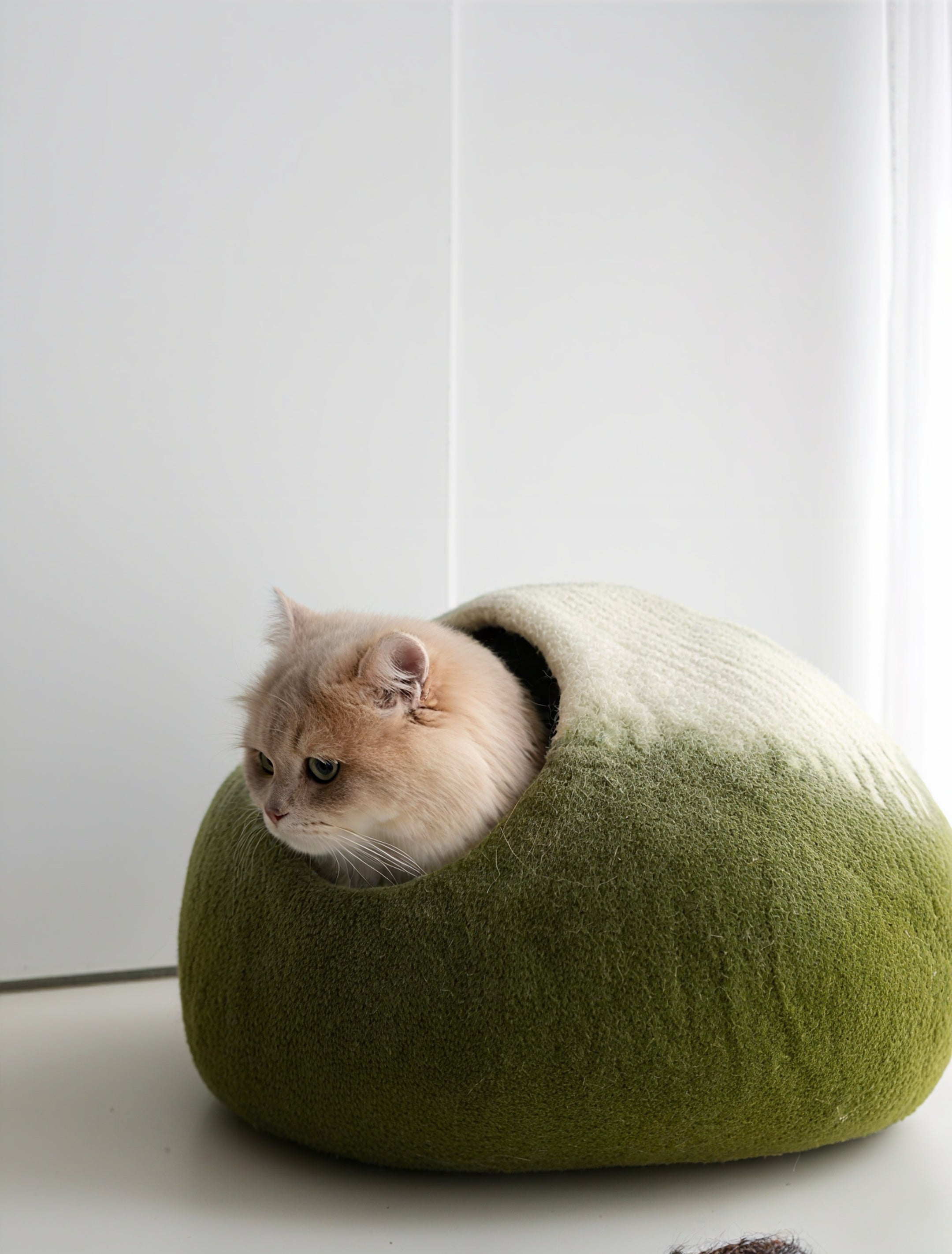 Handmade Felted Wool Cat Cave Bed