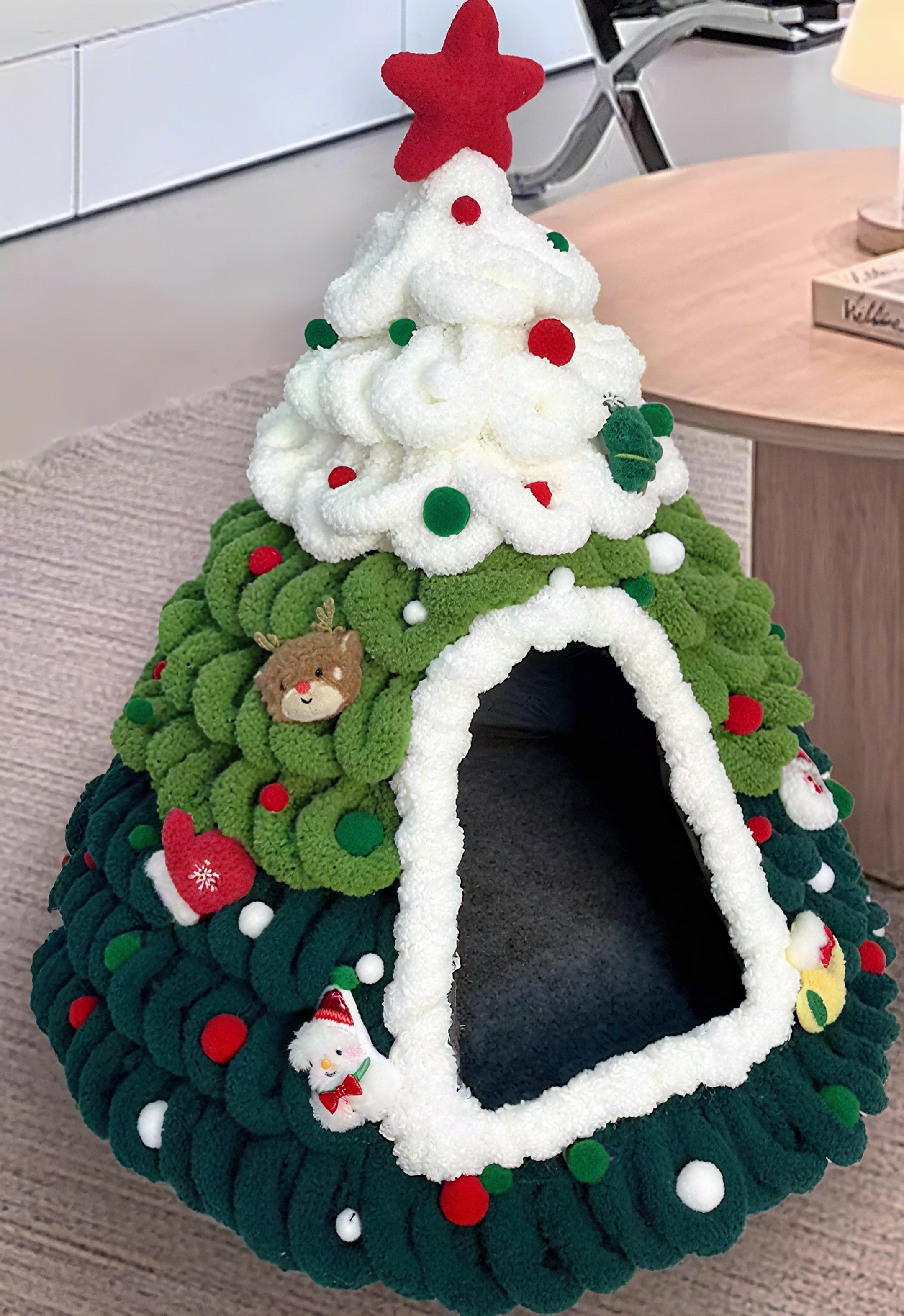 Christmas Tree Felt Cat Cave