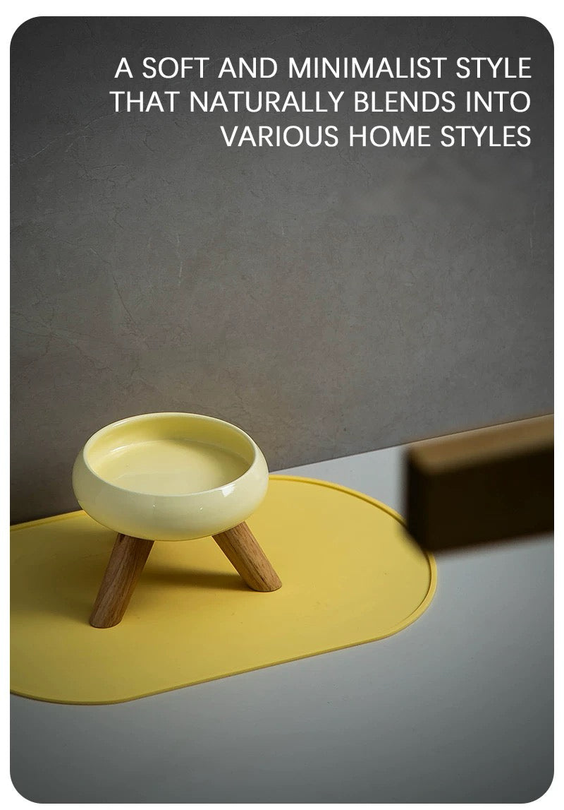 Petdebby Ceramic Elevated Pet Wood Table