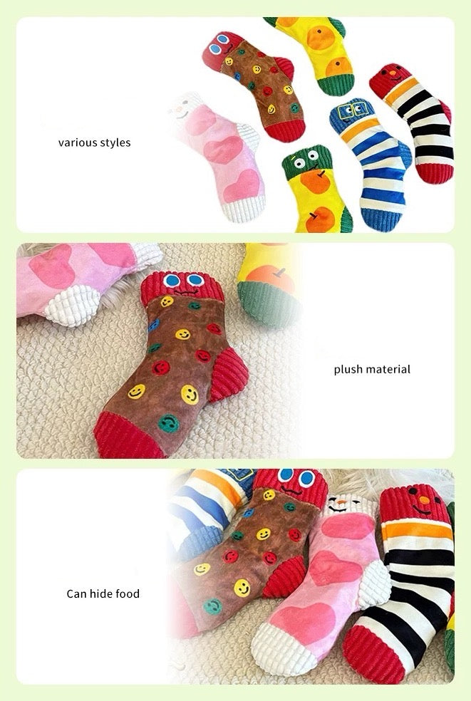 Plush Sock Treat Toy for Pets