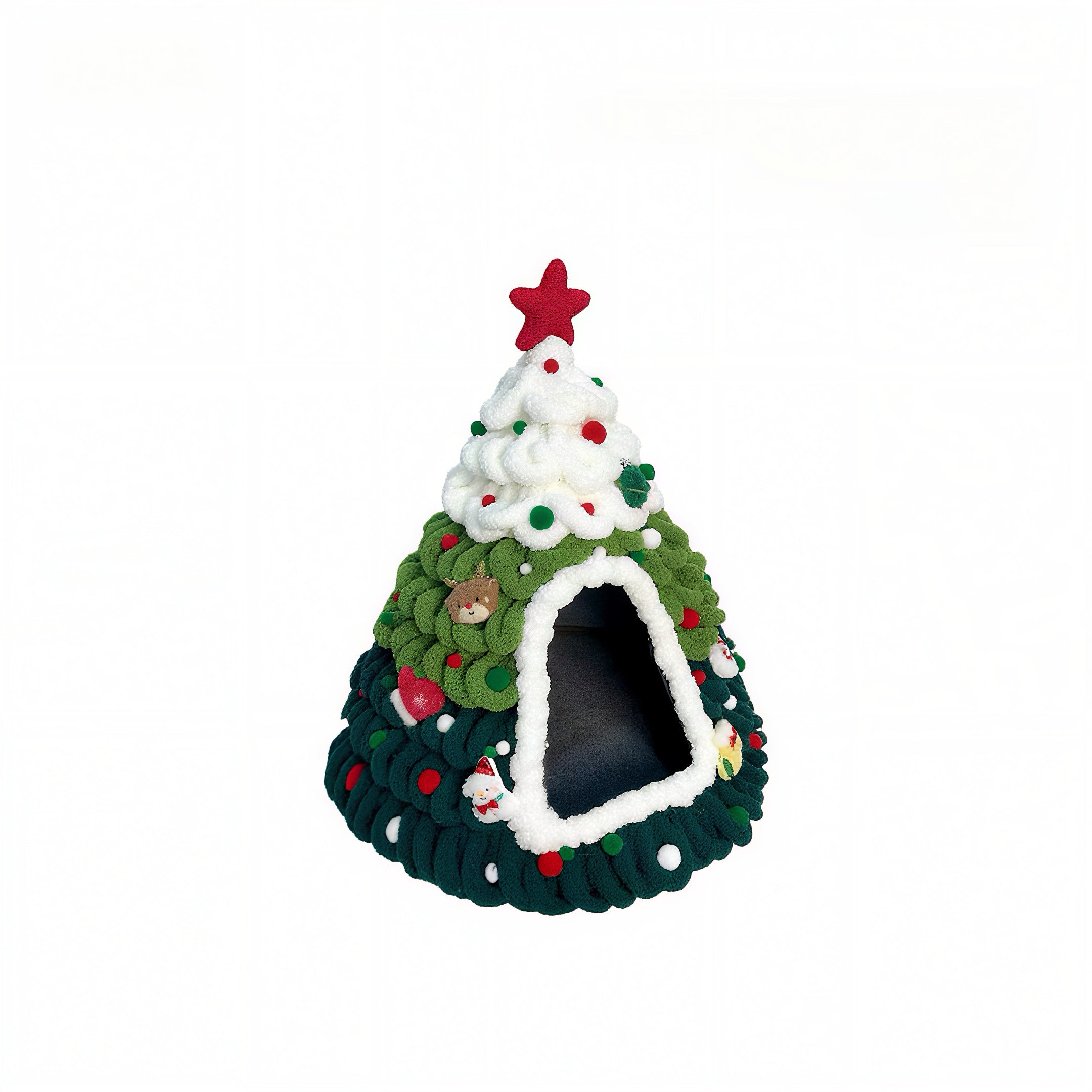 Christmas Tree Felt Cat Cave