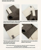 Kyawkyaw Brown & Cream Colorblock Knit Dog Sweater