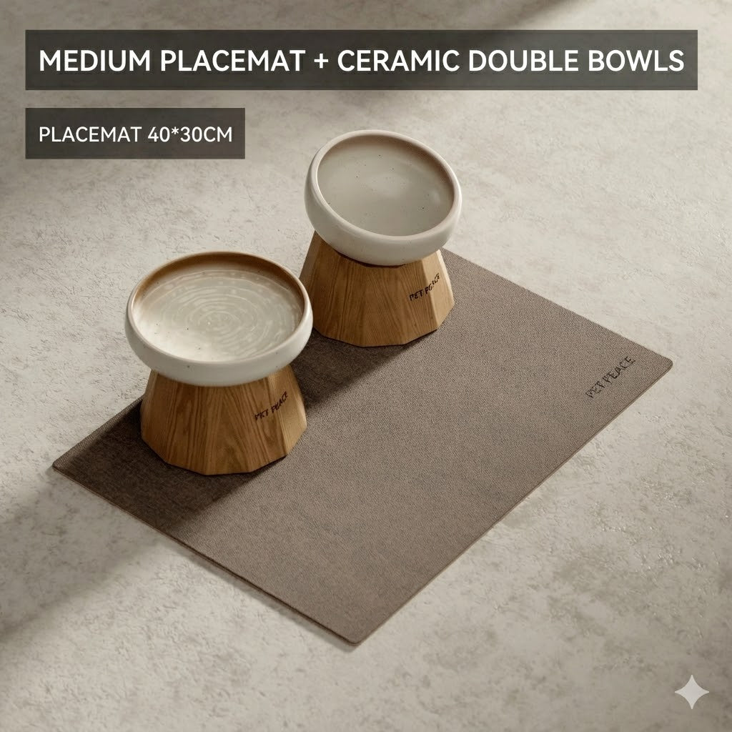 Pet Peace ceramic pet bowl set