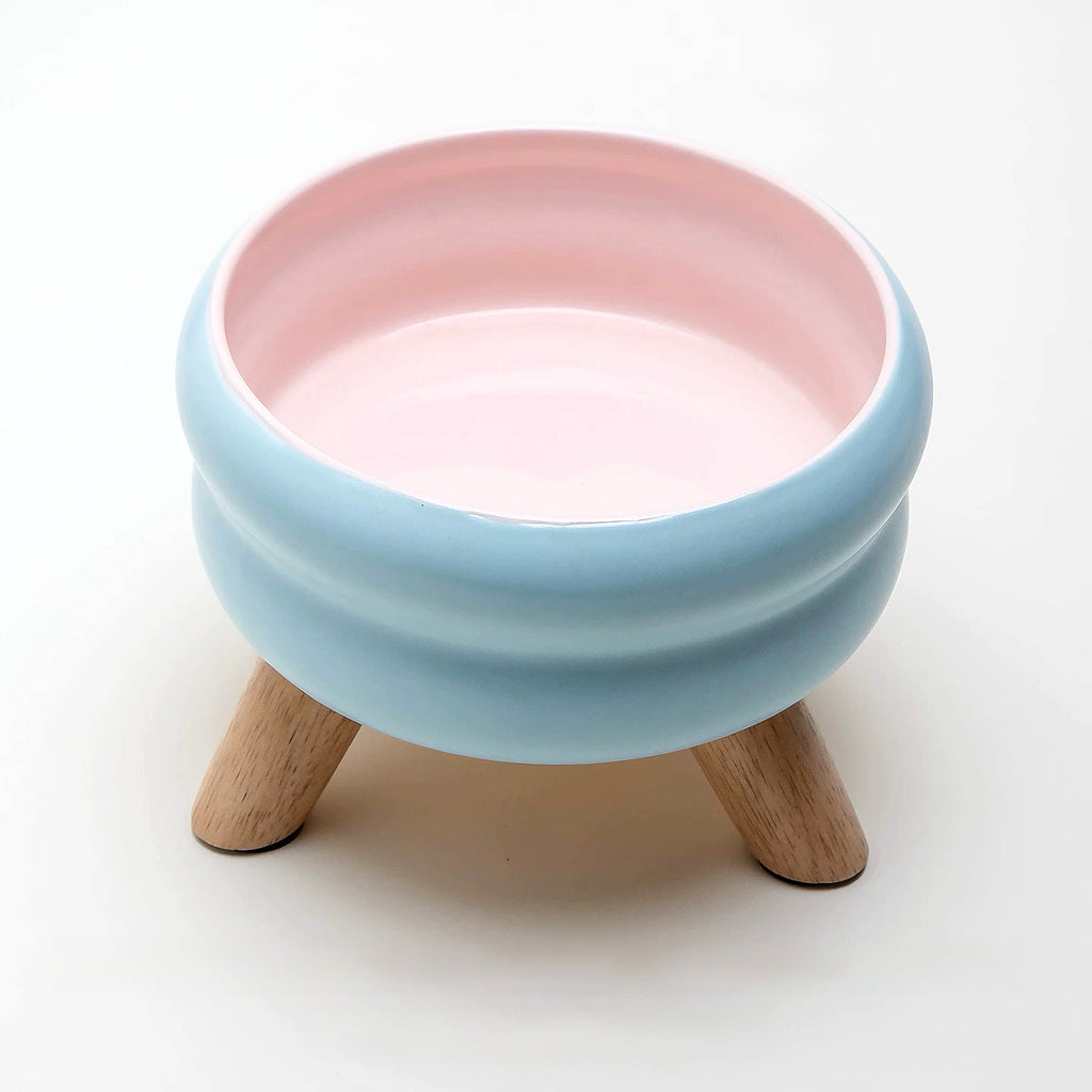 Petdebby Ceramic Elevated Pet Wood Table