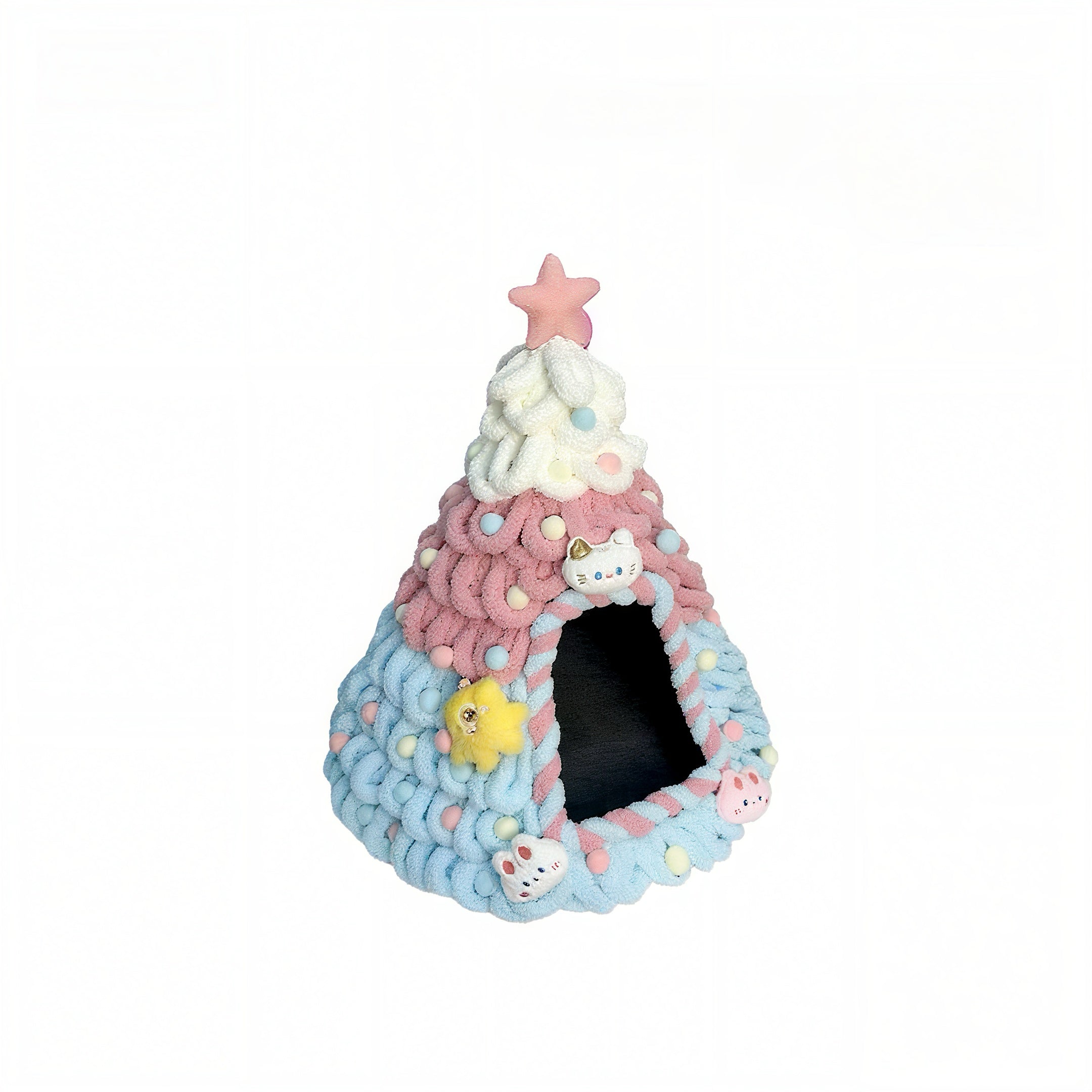 Christmas Tree Felt Cat Cave