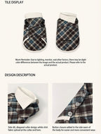 Kyawkyaw Plaid Dog Shirt with Fold-Over Collar